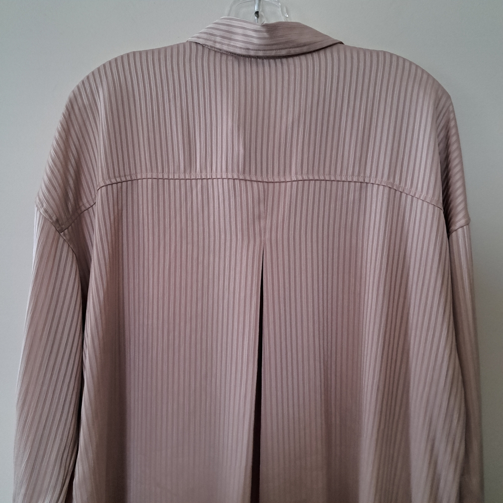 Zara Women's Soft Pink Tone On Tone Pinstripe Blouse - Picture 7 of 9